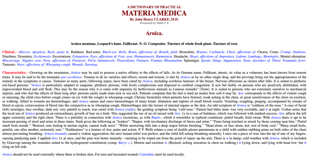 Clark(e) Kent - Supermen (in Homeopathy).  Clake's dictionary extract